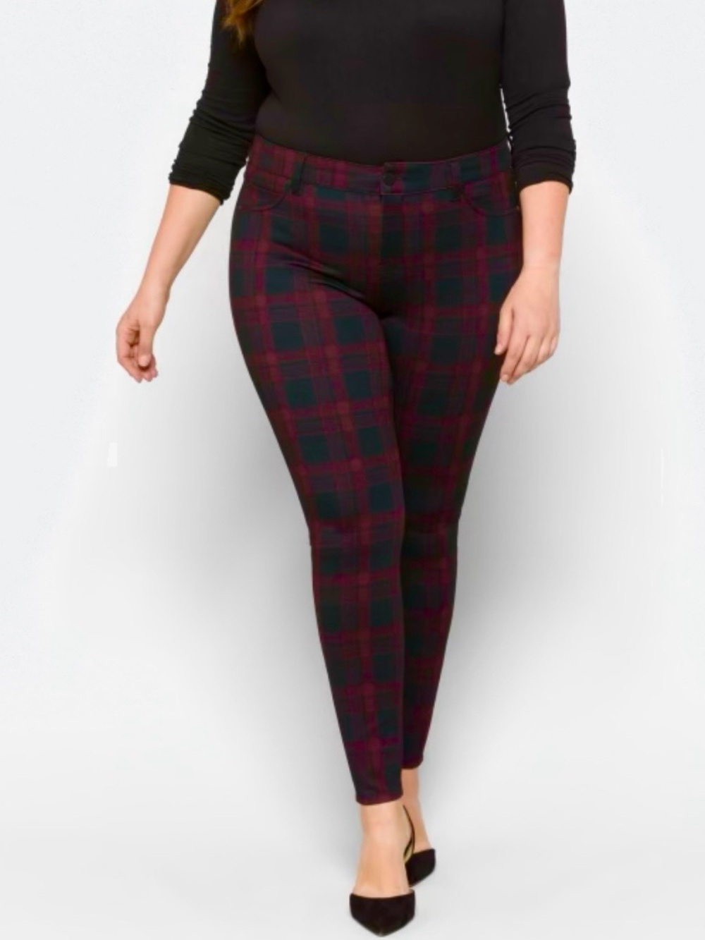 Liverpool Plaid Skinny Pants